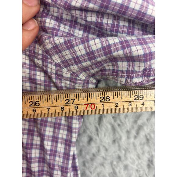 Peter Millar XXL Purple Plaid Button Down Shirt Classic Fit Long Sleeve - Picture 4 of 7
